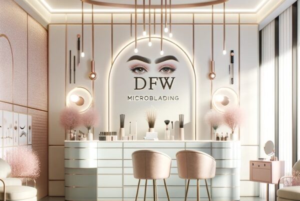 Modern skincare clinic interior with light and faint pink accents